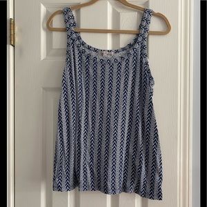 GAP, navy & white print tank top